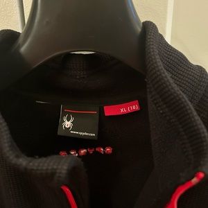 Spyder black thermal fleece lined half zip.